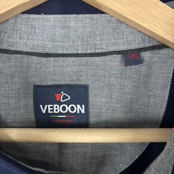 Veboon Mens Dynamic Flex Long Sleeve Cotton Flex Polo, Navy Blue, 3XL NWT - Picture 3 of 7